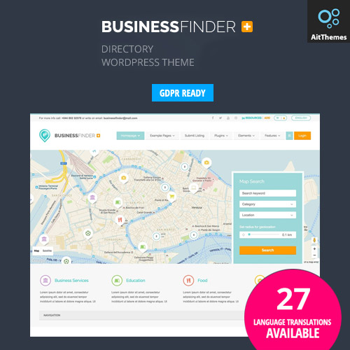 Business Finder: Directory Listing WordPress Theme at $3.49 only - WPSHOP