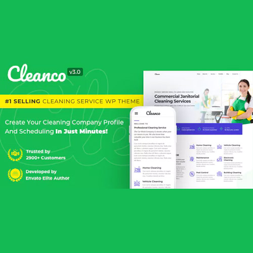Cleanco – Cleaning Service Company WordPress Theme at $3.49 only - WPSHOP