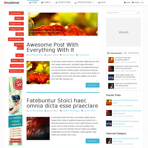 MyThemeShop Sensational WordPress Theme at $3.49 only - WPSHOP
