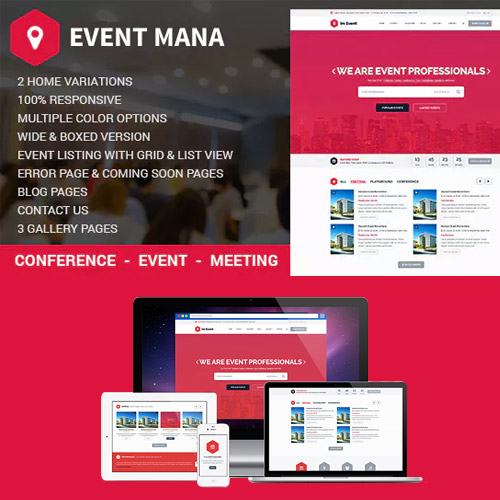 Event Management WordPress Theme at $3.49 only - WPSHOP