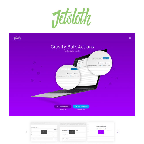 Jetsloth – Gravity Forms Bulk Actions Pro at $3.49 only - WPSHOP