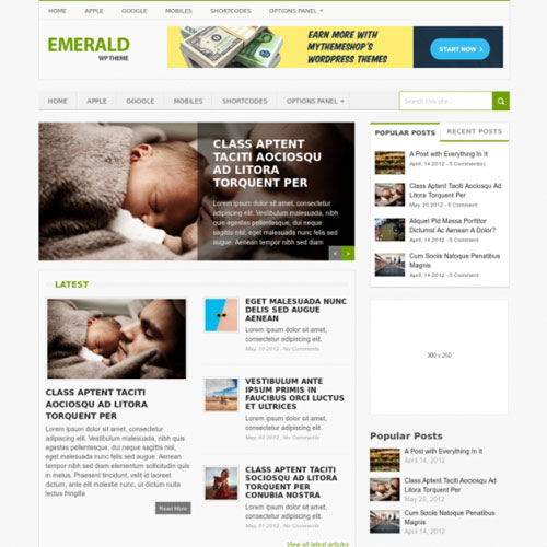 MyThemeShop Emerald WordPress Theme at $3.49 only - WPSHOP