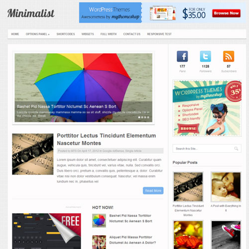 MyThemeShop Minimalist WordPress Theme at $3.49 only - WPSHOP
