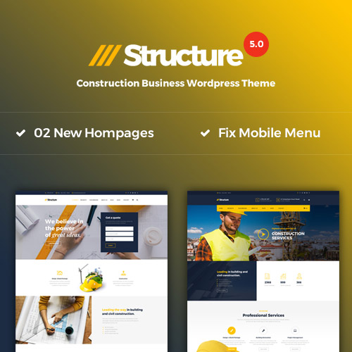 Structure – Construction WordPress Theme at $3.49 only - WPSHOP