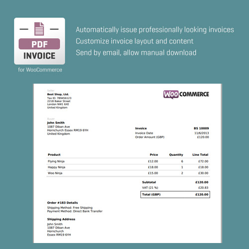CodeCanyon WooCommerce PDF Invoice at $3.49 only - WPSHOP