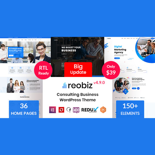 Reobiz – Consulting Business WordPress Theme at $3.49 only - WPSHOP