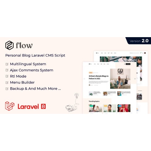Flow - Laravel Personal Multilingual Blog Script at $3.49 only - WPSHOP