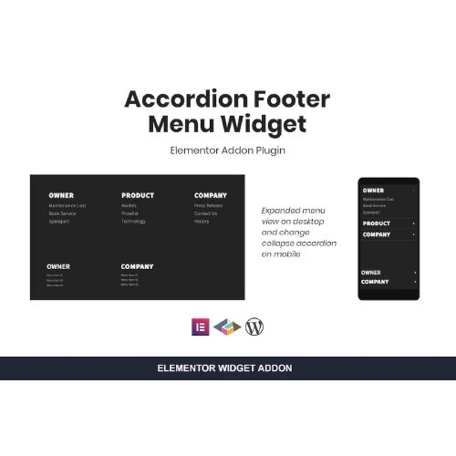 Accordion Footer Menu Widget For Elementor at $3.49 only - WPSHOP