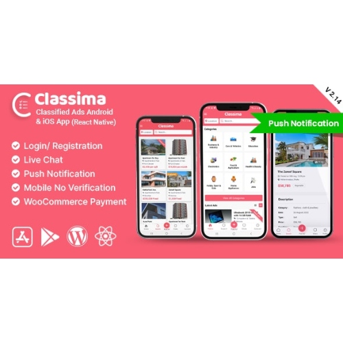 Classima - Classified ads Android & iOS App at $3.49 only - WPSHOP
