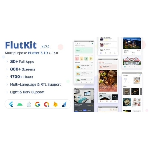 FlutKit - Flutter & Figma UI Kit at $3.49 only - WPSHOP