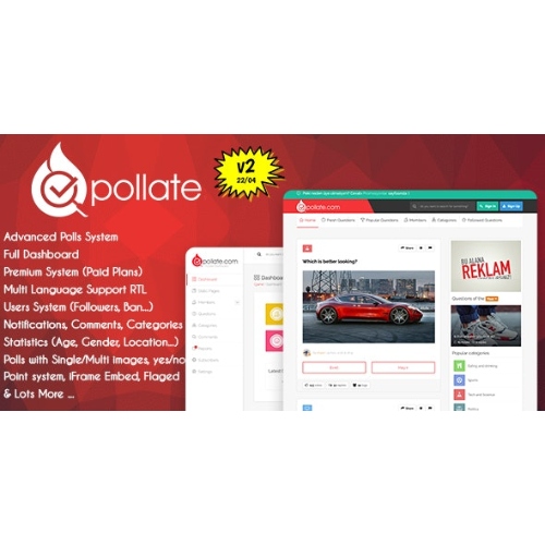 Pollate - Premium Polls and Voting Platform SAAS at $3.49 only - WPSHOP