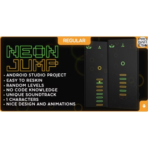 Neon Jump (REGULAR) - ANDROID - BUILDBOX CLASSIC game at $3.49 only ...