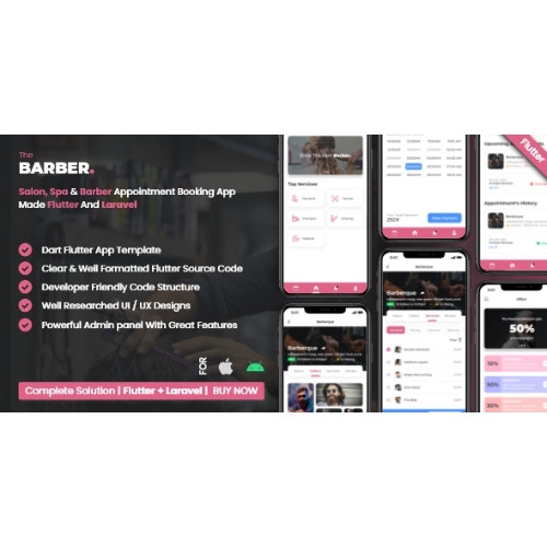 Salon Booking Management System With Mobile App using Flutter at $3.49 ...