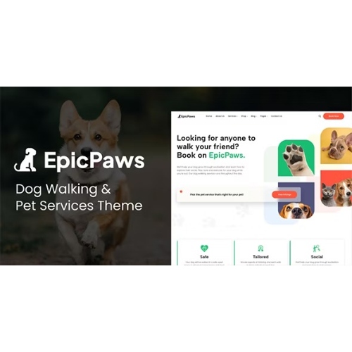 EpicPaws Dog Walking Pet Services Theme