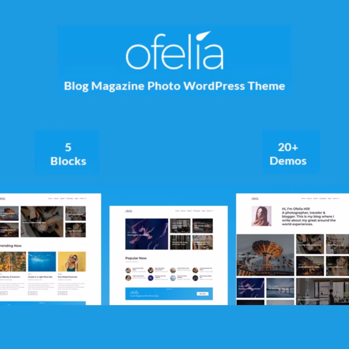 Ofelia - Travel Personal WordPress Blog Theme