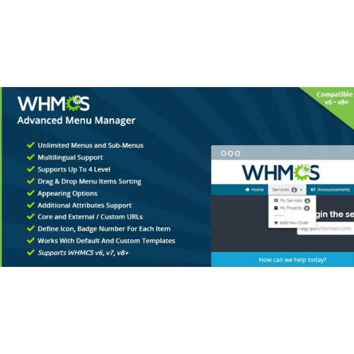 WHMCS Advanced Menu Manager at $3.49 only - WPSHOP