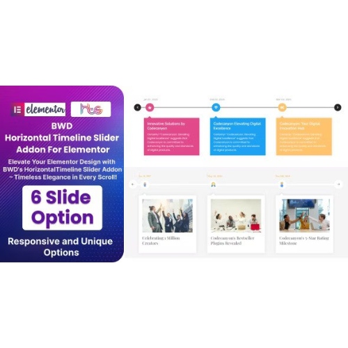 BWD Horizontal Timeline Slider Addon For Elementor at $3.49 only - WPSHOP