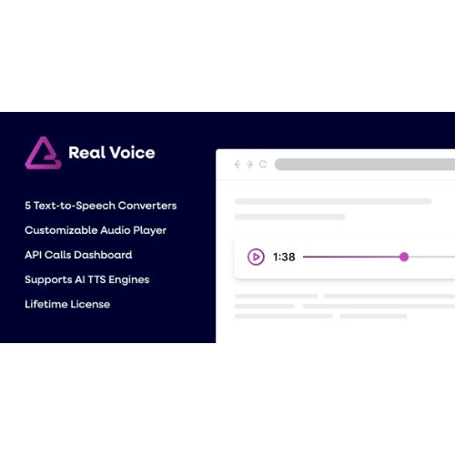 Real Voice - AI Text to Speech Plugin for WordPress at $3.49 only - WPSHOP