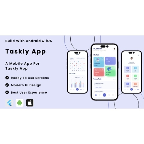 Taskly Logo Taskly App - Flutter Mobile App Template at $3.49 only - WPSHOP