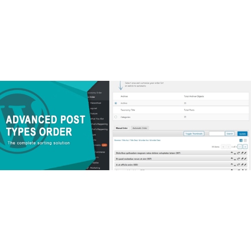 Advanced Post Types Order at $3.49 only - WPSHOP