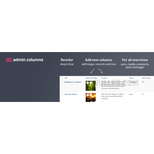 Admin Columns Pro – Column Manager in The Admin Panel WordPress at $3. ...