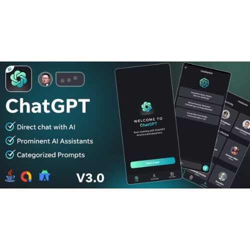 AssistantAi (v3 - 15 Sep) - ChatGPT App - Android Java App + AdMob Ads ...