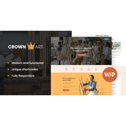 Crown Art | Drawing and Music School WordPress Theme at $3.49 only - WPSHOP