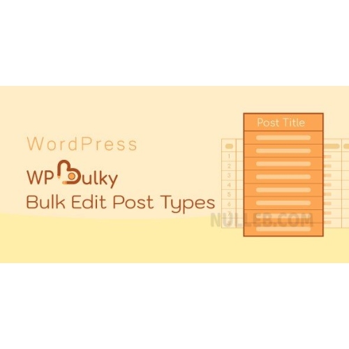 WPBulky WordPress Bulk Edit Post Types at 3.49 only