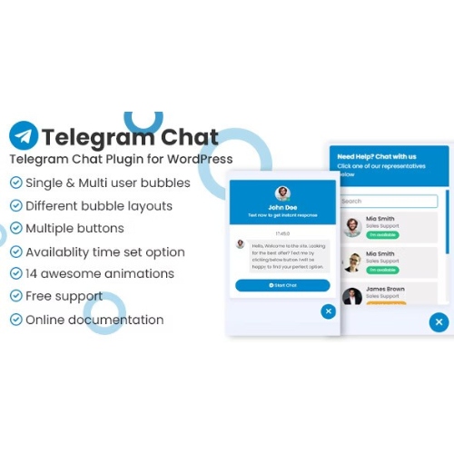Telegram Chat Support Pro WordPress Plugin at $3.49 only - WPSHOP