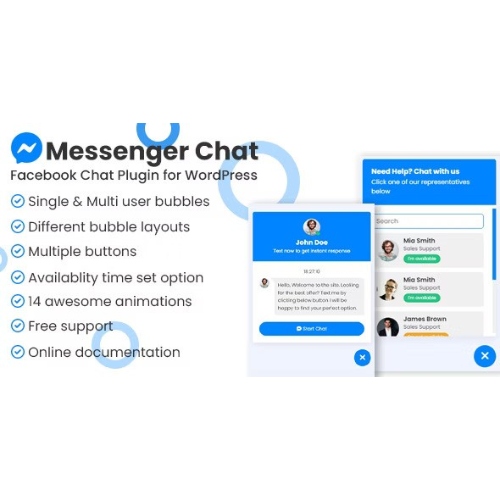 Messenger chat support WordPress Plugin at $3.49 only - WPSHOP