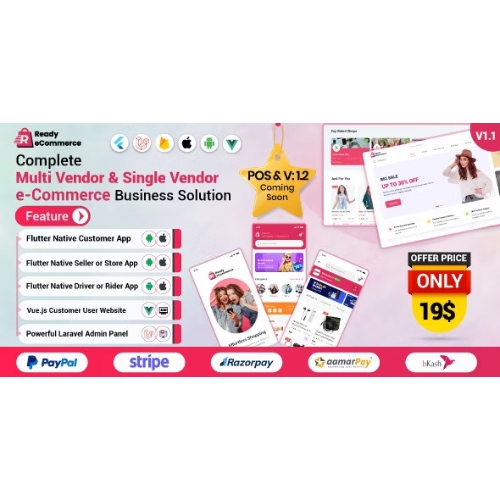 Ready ecommerce - Complete Multi Vendor e-Commerce Mobile App, Website ...
