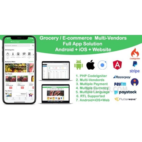 grocery / delivery services / ecommerce multi vendors(Android + iOS ...