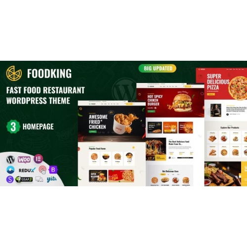 Foodking - Fast Food Restaurant WordPress Theme at $3.49 only - WPSHOP