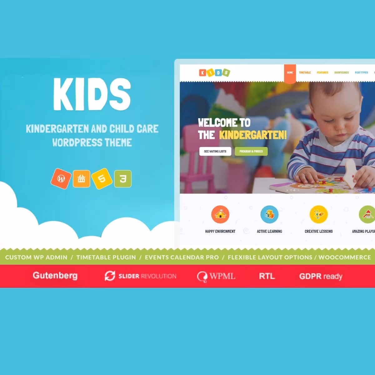 Kids - Day Care & Kindergarten WordPress Theme for Children