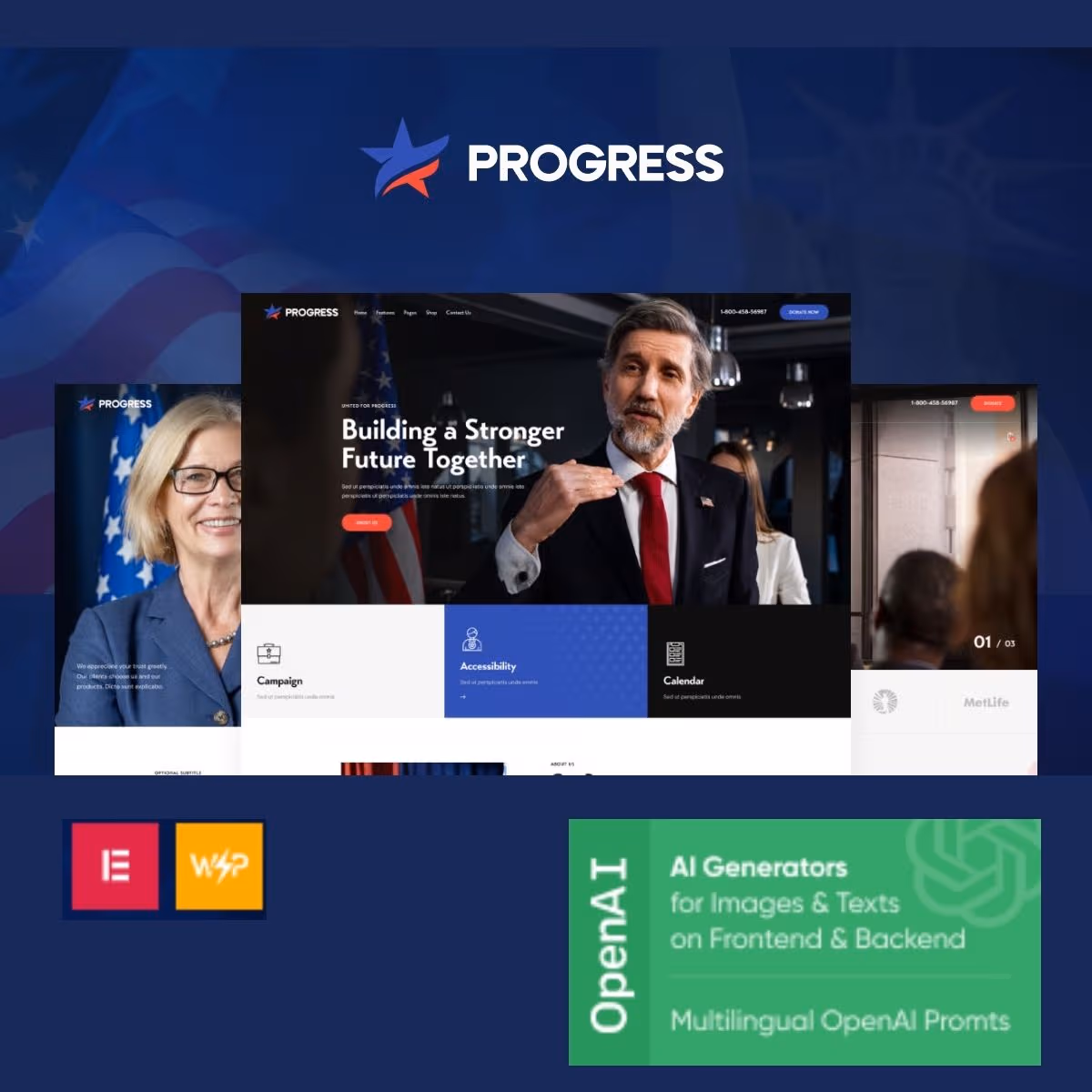 Progress - Politics, Candidate & Fundraising WordPress Theme