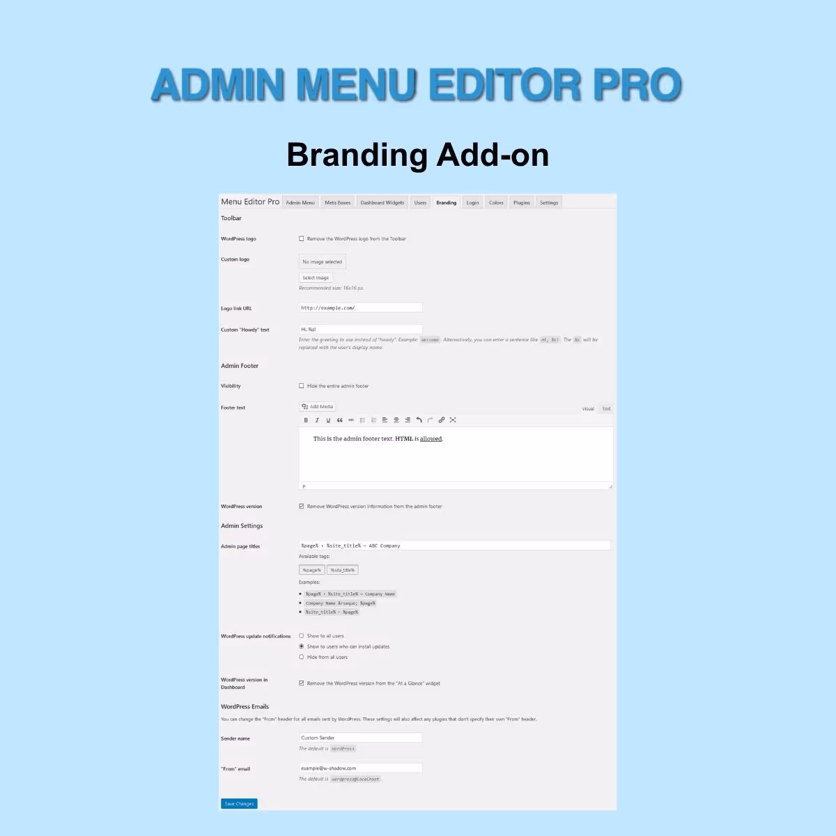 Admin Menu Editor Pro - Branding Add-on