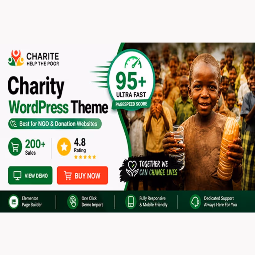 Charite - Nonprofit Charity & Donation WordPress Theme