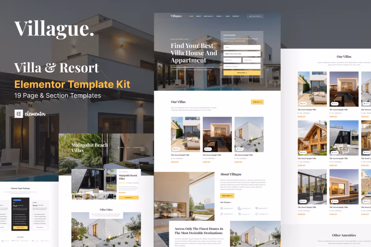 Villague - Private Villa & Resort elementor Template Kit