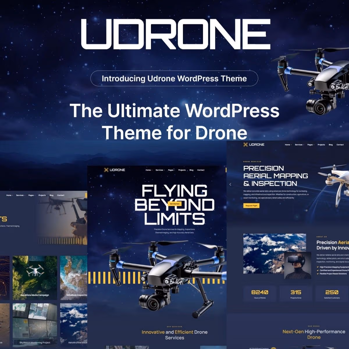 Udrone - Drone UAV Business & Aerial Videography WordPress Theme