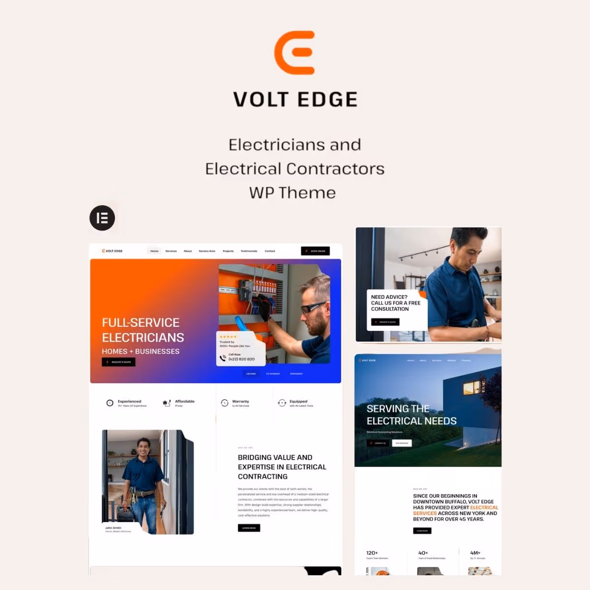 VoltEdge – Electrician Electrical Repair WordPress Theme