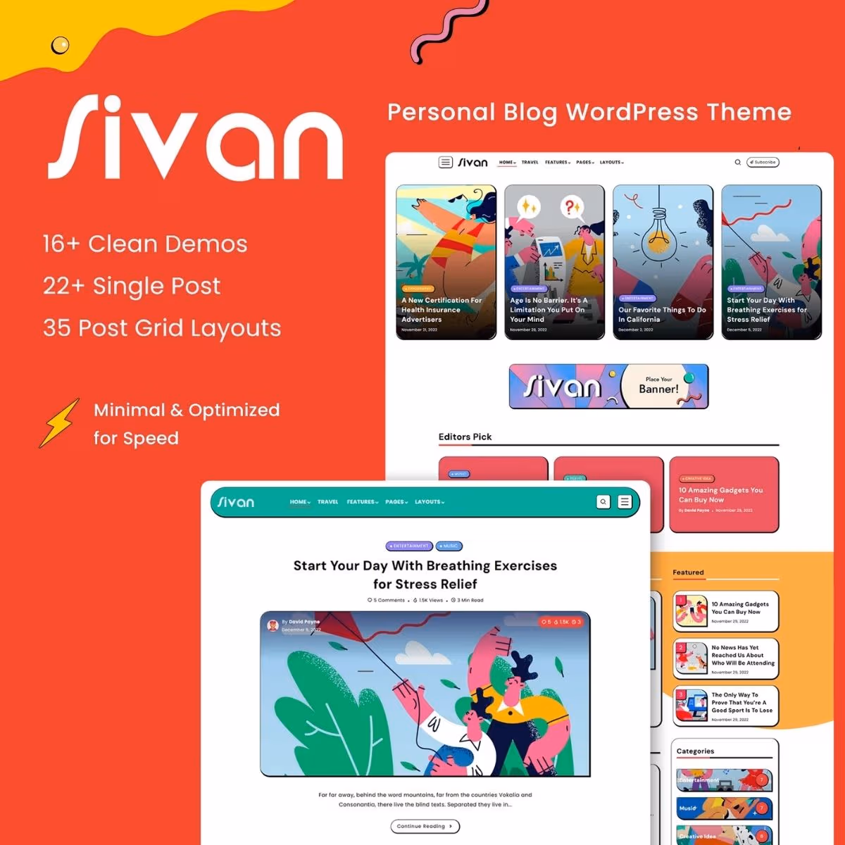 Sivan | Blog & Magazine WordPress Theme