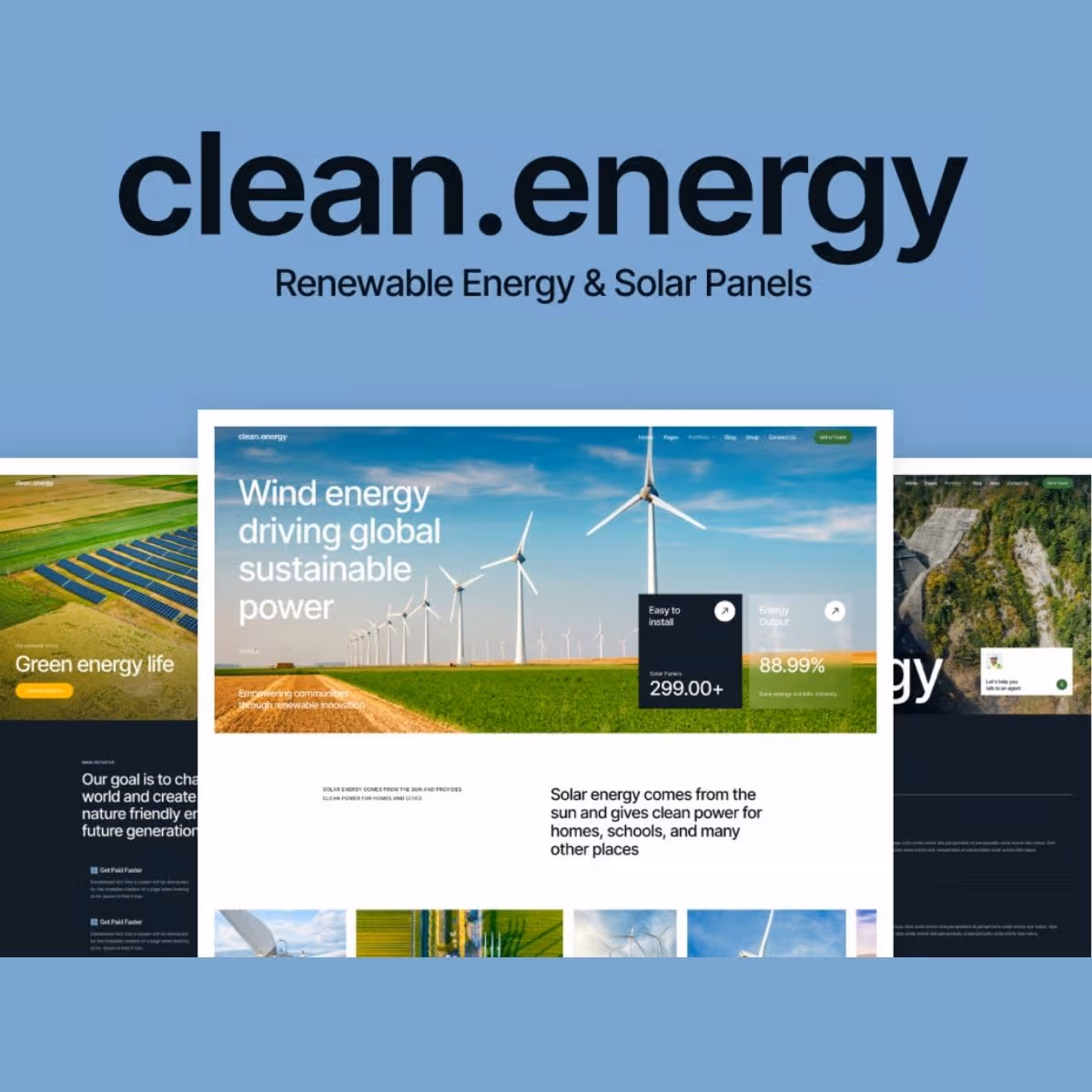 Clean Energy - Renewable Energy & Solar Panels WordPress Theme