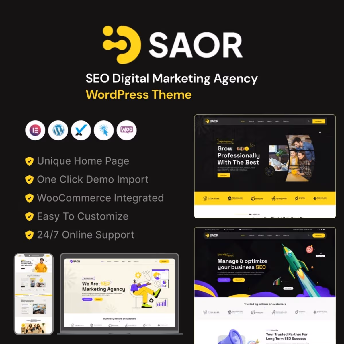 Saor - AI SEO Digital Marketing Agency WordPress Theme