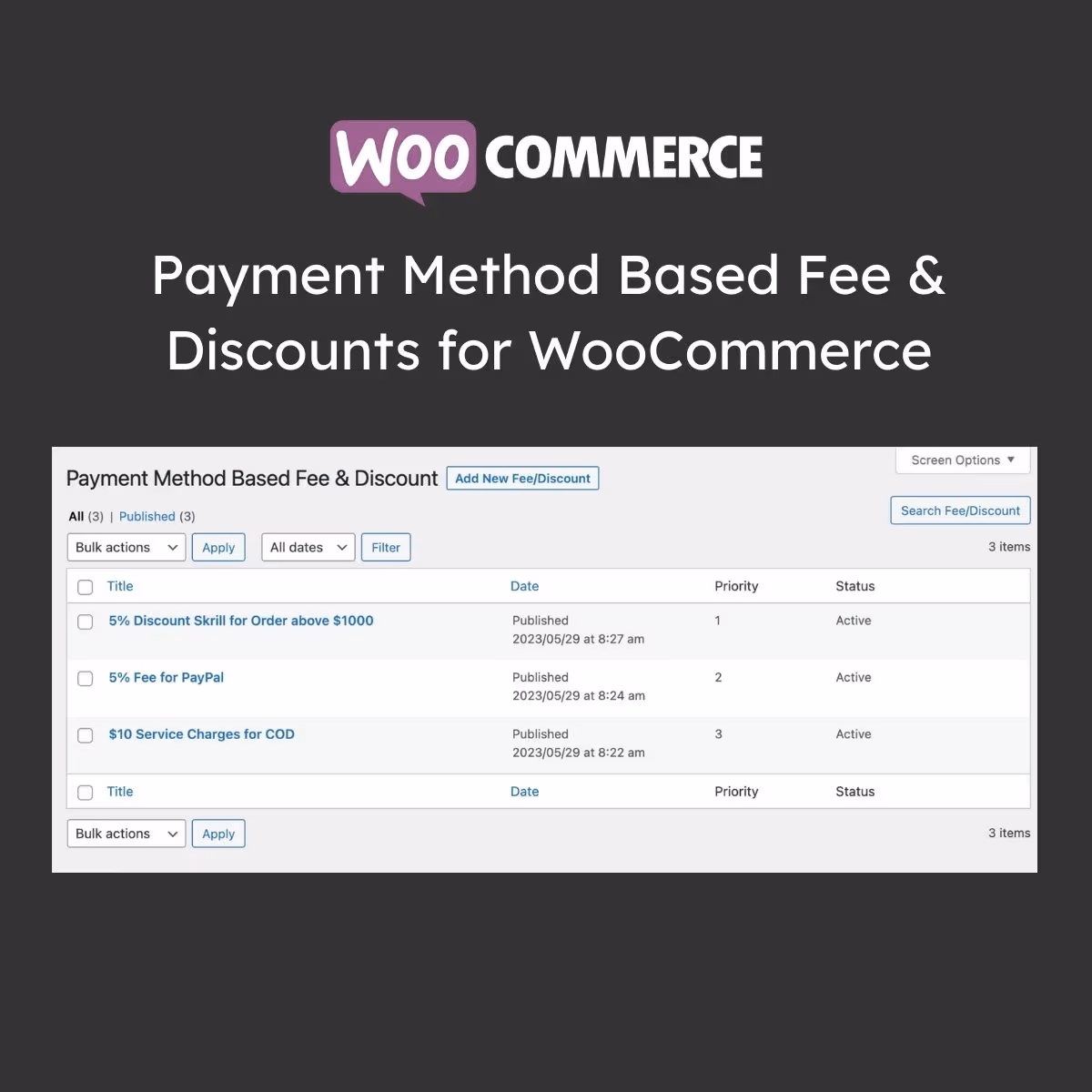 Payment Method Based Fee & Discounts for WooCommerce