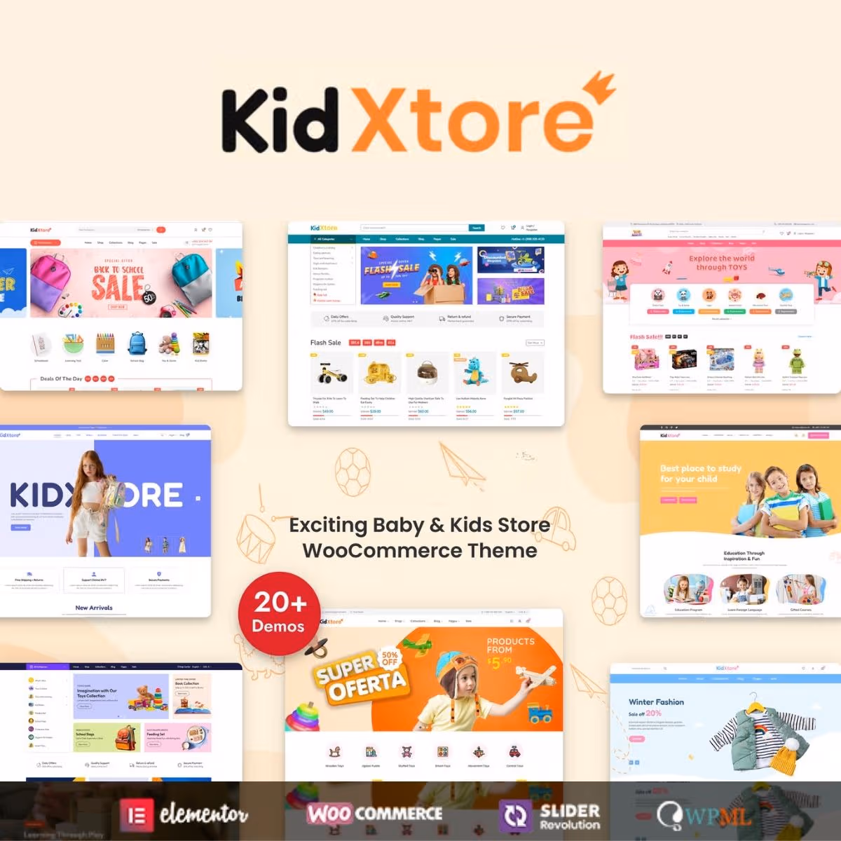 KidXtore - Kids Clothing and Toys Store Elementor WooCommerce WordPress Theme