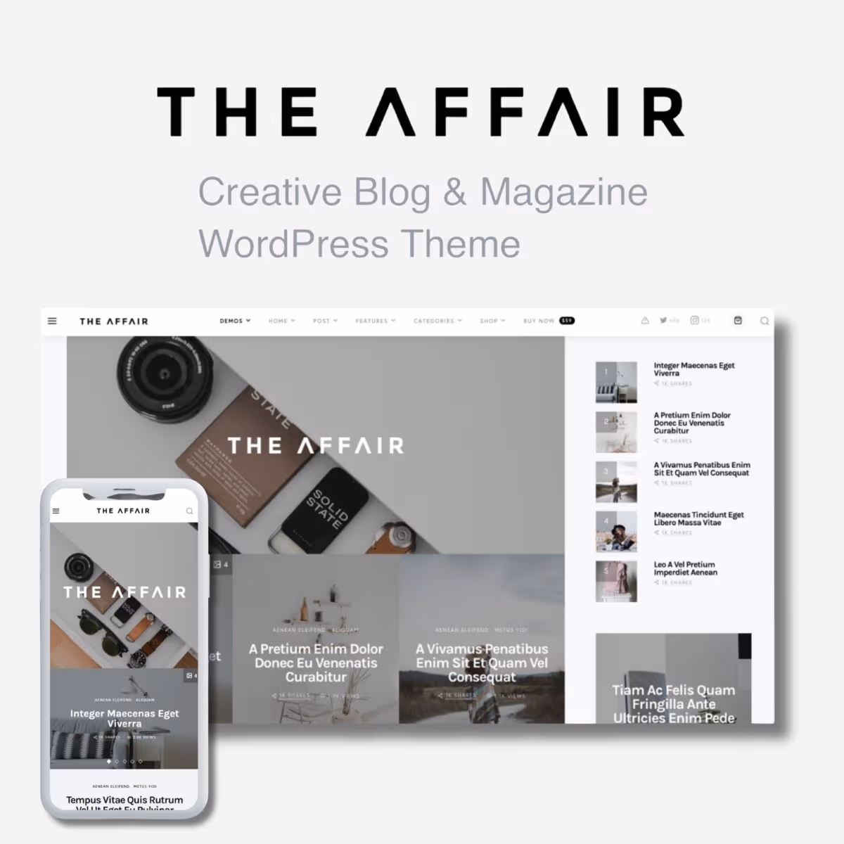 The Affair - Creative Theme for Personal Blogs and Magazines